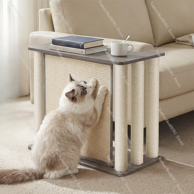 Cat Scratching Post - Katzenpfoten-förmiger Katzenbaum-Beistelltisch mit Kratzfläche & Kratzpfosten,