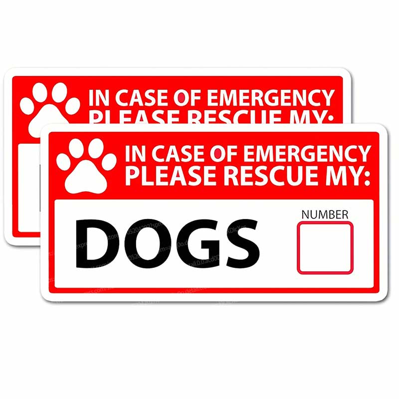 Pet Supplies First - (2 Blatt) Notfall-Rettungsaufkleber für Hunde und
