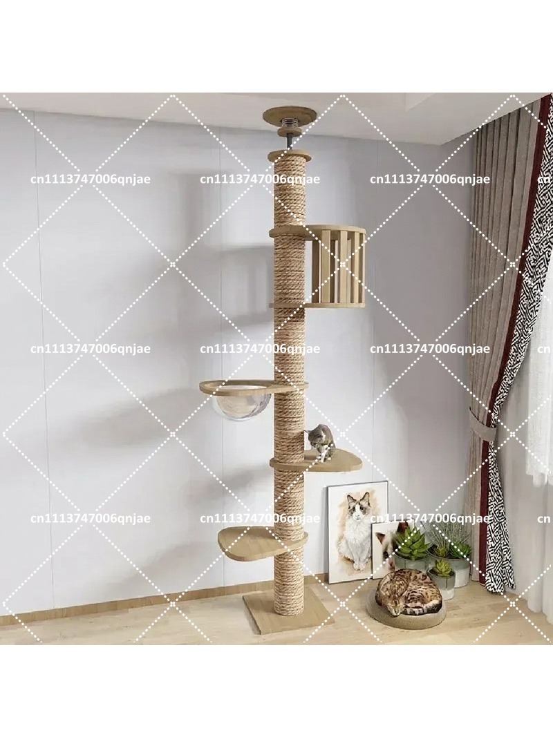 Cat Scratching Post - Indoor-Katzenbaum aus Holz mit mehreren Ebenen,