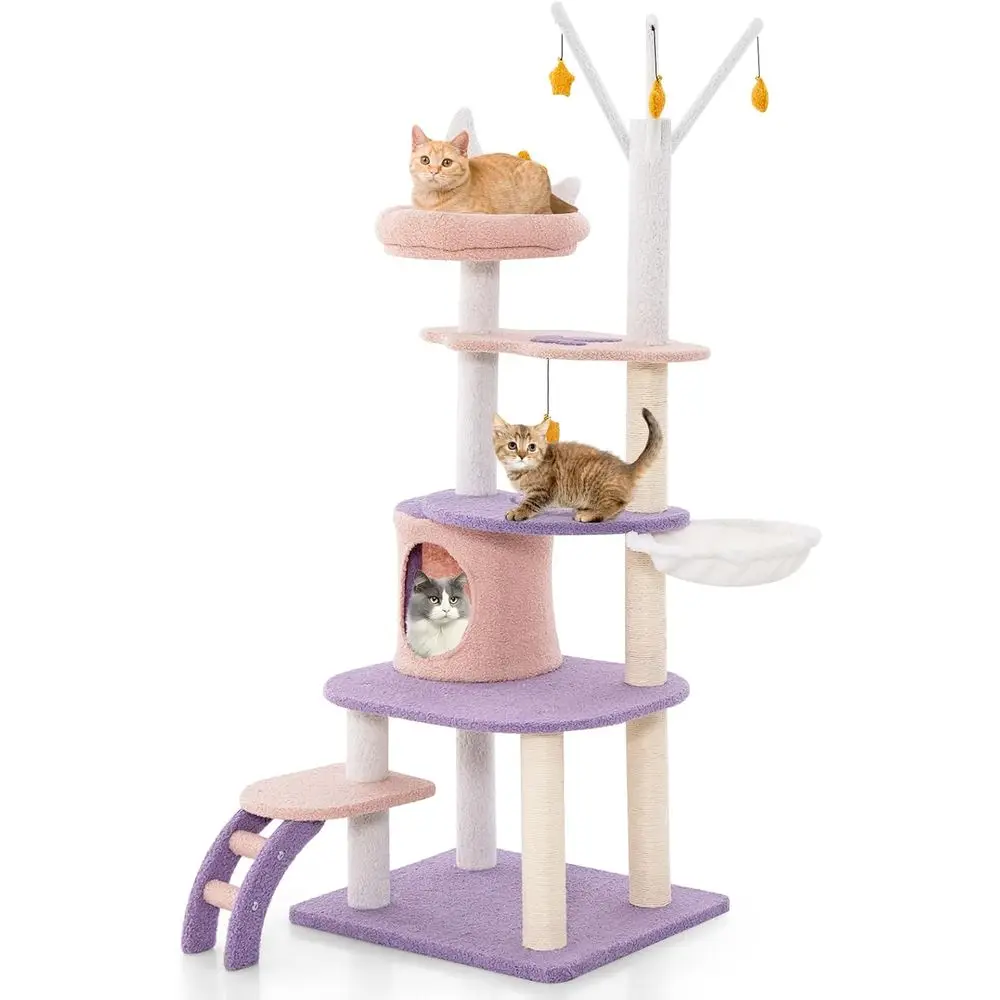 62-Zoll Mehrstufiger Katzentur – Cat Scratching Post Bewertung und Preis