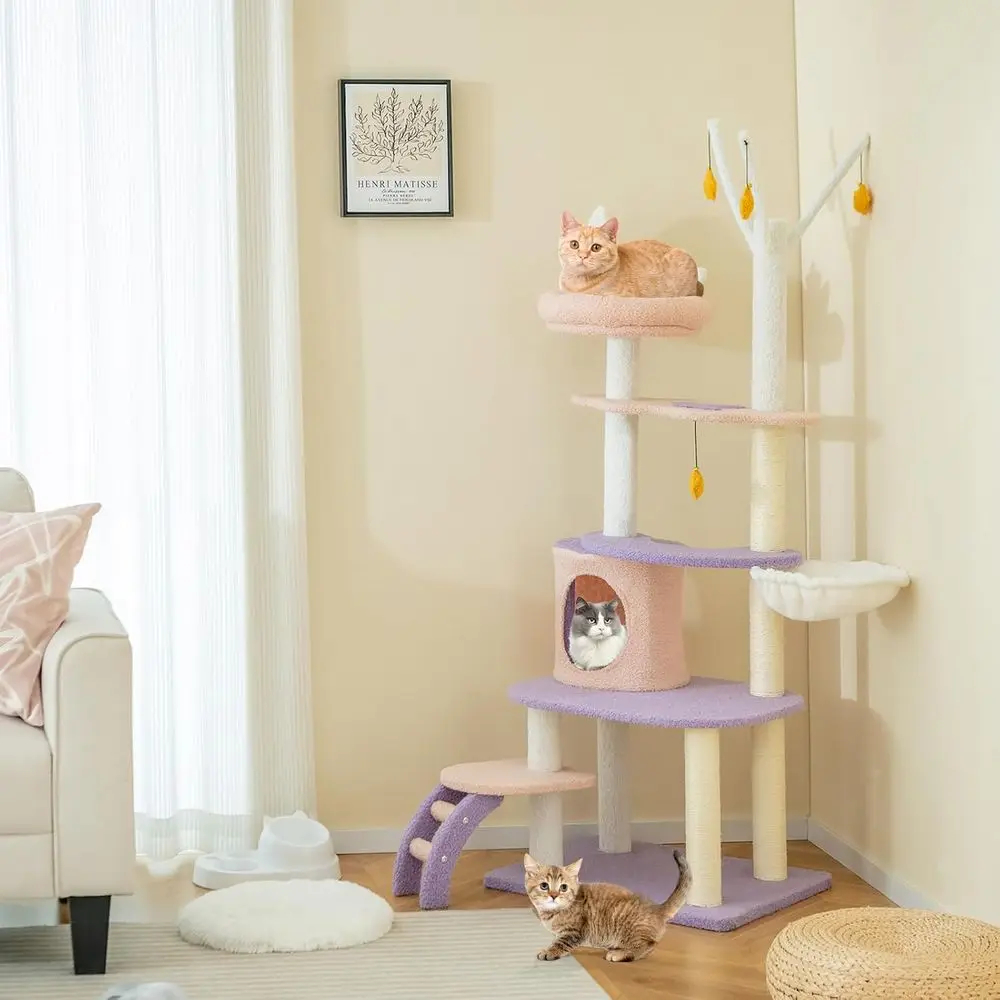 62-Zoll Mehrstufiger Katzentur – Cat Scratching Post Bewertung und Preis