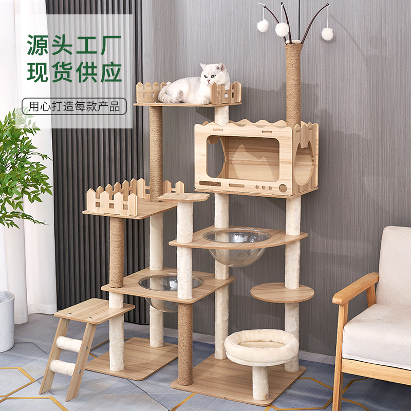 Großer Holz-Katzenbaum mit Rau – Cat Scratching Post Bewertung und Preis